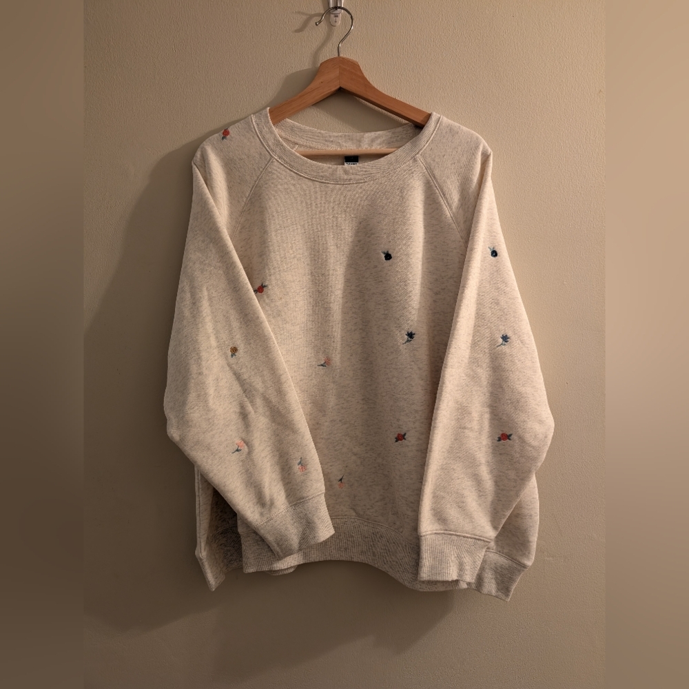 Sweatshirt with Small Floral Designs